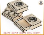 Laser cutting template for mini book box: SVG, DXF, PDF - Imagen 7