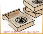 Laser cutting template for mini book box: SVG, DXF, PDF - Imagen 6