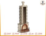 Archivo cortado con láser del calendario de Adviento de la chimenea de Papá Noel (SVG, DXF, PDF) - Imagen 4