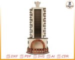 Archivo cortado con láser del calendario de Adviento de la chimenea de Papá Noel (SVG, DXF, PDF)