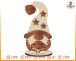 Gnomo navideño cortado con láser: adorno SVG (descarga digital) - Imagen 4