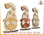 Gnomo navideño cortado con láser: adorno SVG (descarga digital) - Imagen 3