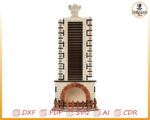 Archivo cortado con láser del calendario de Adviento de la chimenea de Papá Noel (SVG, DXF, PDF) - Imagen 2