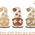 Gnomo navideño cortado con láser: adorno SVG (descarga digital)