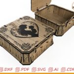 Caja cortada con láser para el Día de la Madre: diseño de madre e hijo (archivos digitales) Láser CNC