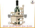 Silla mecedora con soporte para botellas de vino y vasos de chupito cortada con láser | Archivo SVG digital para CNC y Glowforge - Imagen 7