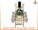 Silla mecedora con soporte para botellas de vino y vasos de chupito cortada con láser | Archivo SVG digital para CNC y Glowforge - Imagen 4
