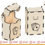 Una caja para corte por láser, caja para juego de mesa, caja para naipes, plantillas vectoriales para corte por láser, vectores para corte por láser, SVG.