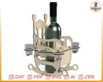 Silla mecedora con soporte para botellas de vino y vasos de chupito cortada con láser | Archivo SVG digital para CNC y Glowforge - Imagen 2