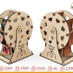 Rueda fotográfica cortada con láser, rueda fotográfica SVG, soporte para fotos, carrusel fotográfico