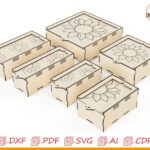 Archivos de corte por láser con tematica de caja de girasoles