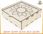 Archivos de corte por láser con tematica de caja de girasoles - Imagen 2
