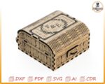 Caja para alianzas de boda: archivos cortados con láser svg dxf pdf ai cdr, diseño vectorial grabado personalizado. - Imagen 3