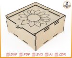 Archivos de corte por láser con tematica de caja de girasoles - Imagen 3