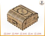 Caja para alianzas de boda: archivos cortados con láser svg dxf pdf ai cdr, diseño vectorial grabado personalizado. - Imagen 2