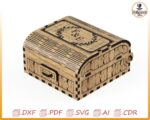 Caja para alianzas de boda: archivos cortados con láser svg dxf pdf ai cdr, diseño vectorial grabado personalizado. - Imagen 6