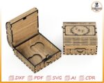 Caja para alianzas de boda: archivos cortados con láser svg dxf pdf ai cdr, diseño vectorial grabado personalizado. - Imagen 5