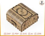 Caja para alianzas de boda: archivos cortados con láser svg dxf pdf ai cdr, diseño vectorial grabado personalizado. - Imagen 4