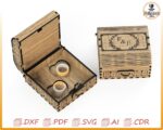 Caja para alianzas de boda: archivos cortados con láser svg dxf pdf ai cdr, diseño vectorial grabado personalizado. - Imagen 7
