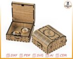 Caja para alianzas de boda: archivos cortados con láser svg dxf pdf ai cdr, diseño vectorial grabado personalizado.