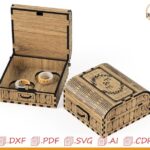 Caja para alianzas de boda: archivos cortados con láser svg dxf pdf ai cdr, diseño vectorial grabado personalizado.