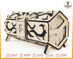Caja hexagonal de madera cortada con láser CNC SVG, DXF - Imagen 3