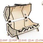 Caja hexagonal de madera cortada con láser CNC SVG, DXF