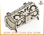 Caja hexagonal de madera cortada con láser CNC SVG, DXF - Imagen 2