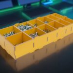 Archivo digital caja organizadora con compartimentos para corte láser