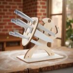 Soporte para cuchillos Spartan para corte láser en MDF, diseño moderno y funcional