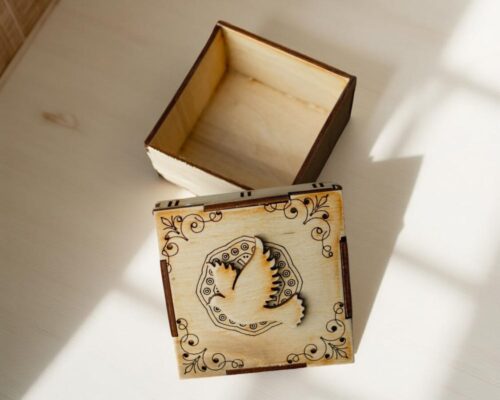 Caja de joyería decorativa en madera para corte láser – archivo digital descargable