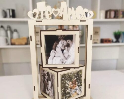 Marco Giratorio Personalizado “Te Amo” – Corte Láser MDF 3 mm | Archivos AI · PDF · CDR · DXF · SVG