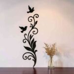 Decoración de pared acrílica con pájaros y flores - archivo para corte láser