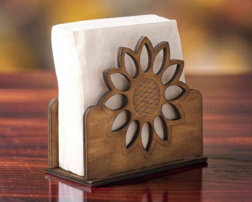 Dispensador de servilletas girasol – archivo para corte láser