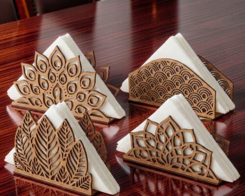 Servilletero cortado a láser SVG – Decoración de mesa de madera (Descarga digital)