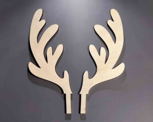 Topper para tarta con cuernos de reno - archivo para corte láser
