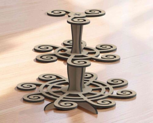 Soporte espiral para magdalenas - archivo para corte láser (SVG, DXF, CDR, AI)