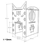 Casa para gatos para corte láser: SVG, DXF, PDF (descarga digital) - Imagen 5