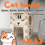 Casa para gatos para corte láser: SVG, DXF, PDF (descarga digital) - Imagen 6