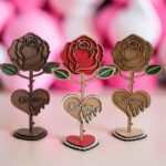 Plantilla de flor 3D multicapa cortada con láser para San Valentín, para el dia de la Madre