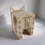 Casa para gatos para corte láser: SVG, DXF, PDF (descarga digital) - Imagen 3