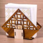 Porta servilletas con porta palillos - archivo para corte láser (SVG, AI, CDR, DXF)