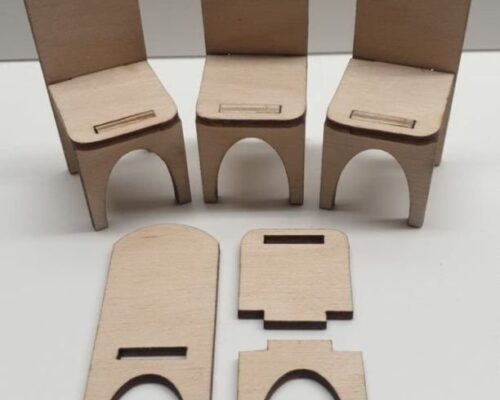 Silla para casa de muñecas - archivo para corte láser (SVG, DXF, AI, CDR)