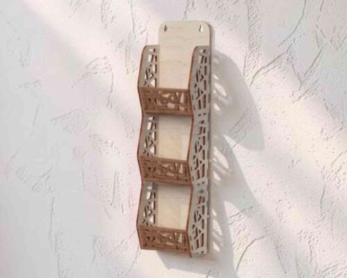 Organizador decorativo para estantes de pared | Archivo corte láser SVG/DXF/CDR/AI