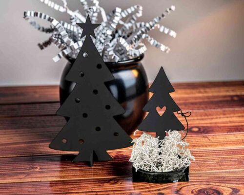 Árbol de Navidad de mesa - Adornos láser (archivo digital SVG, DXF, AI, CDR)