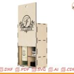 Caja de regalo para vino y whisky - diseño para corte láser (DXF, SVG, AI) para botella 0,7–0,75 L