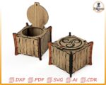 Caja con tapa para corte láser - archivos DXF SVG DWG AI PDF, diseño para CNC