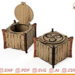 Caja con tapa para corte láser - archivos DXF SVG DWG AI PDF, diseño para CNC