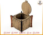 Caja con tapa para corte láser - archivos DXF SVG DWG AI PDF, diseño para CNC - Imagen 3