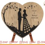 Puzzle corazón personalizable para corte láser | Archivos SVG, DXF, DWG, PDF para CNC